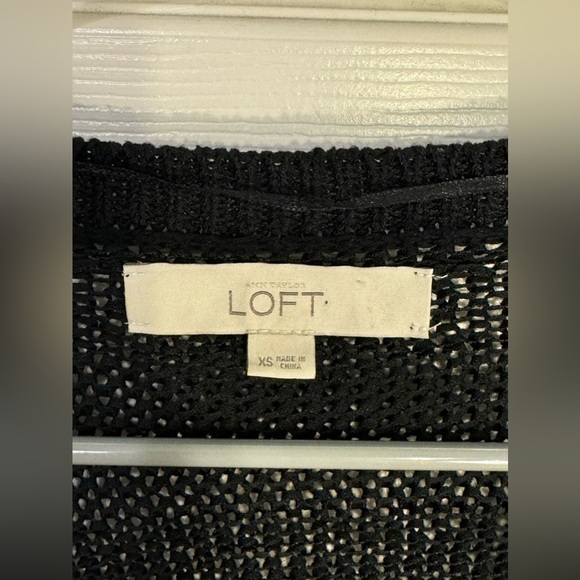 Ann Taylor LOFT black fringe sweater jacket blazer - Picture 5 of 9